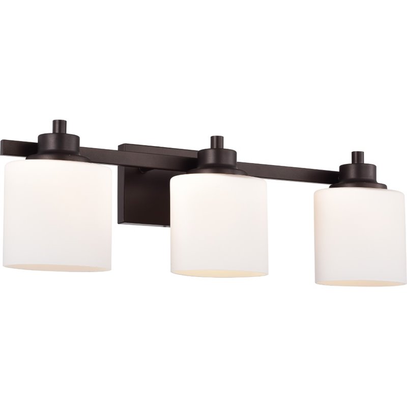 Pemberly Row Contemporary 3 Light Oil Rubbed Bronze Bath Vanity Fixture 24