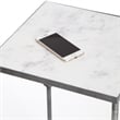 Pemberly Row Modern / Contemporary Solid Marble Side Table White