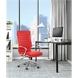 Pemberly Row High Back Manager's Faux Leather Chair in Red with Chrome Base