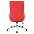 Pemberly Row High Back Manager's Faux Leather Chair in Red with Chrome Base