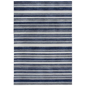 Pemberly Row 5'x7'6&quot Stripe Blue/Ivory/Gray Hand-Tufted Area Rug