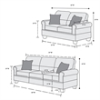 Pemberly Row 2 Piece Faux Leather Sofa and Loveseat Set in Black Color
