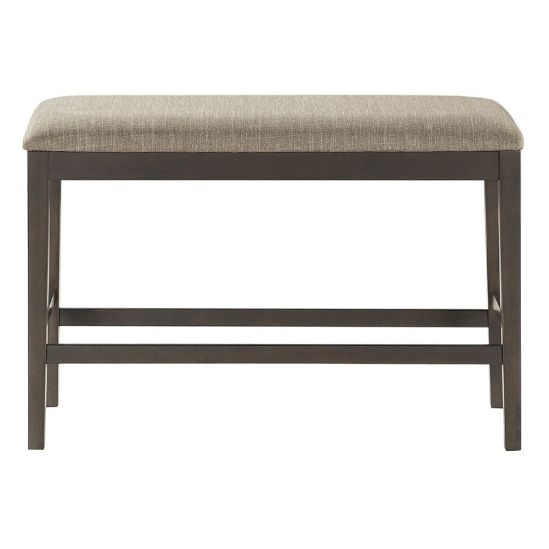 Pemberly Row Contemporary Counter Height Wood Bench in Brown