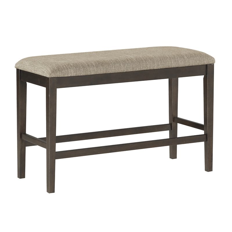 Pemberly Row Contemporary Counter Height Wood Bench in Brown