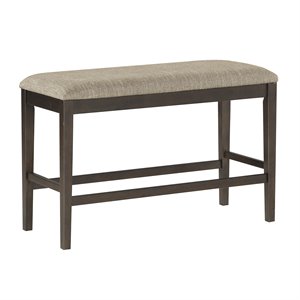 Pemberly Row Contemporary Counter Height Wood Bench in Brown