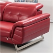 Pemberly Row Red Color With Italian Leather Sectional - Left Facing Chaise