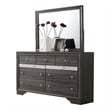 Pemberly Row Traditional 7 Drawer Dresser in Gray made with Wood
