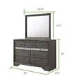 Pemberly Row Traditional 7 Drawer Dresser in Gray made with Wood