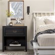 Pemberly Row 1-Drawer Classic Solid Wood Bedroom Nightstand in Black