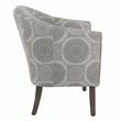 Pemberly Row Transitional Wood and Fabric Barrel Accent Chair in Gray