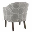 Pemberly Row Transitional Wood and Fabric Barrel Accent Chair in Gray