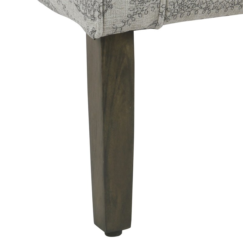 Pemberly Row Transitional Wood and Fabric Barrel Accent Chair in Gray