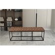 Pemberly Row Modern Faux Leather Large Bench with Button Tufting in Brown