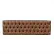 Pemberly Row Modern Faux Leather Large Bench with Button Tufting in Brown