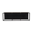 Pemberly Row Modern Faux Leather Large Bench with Button Tufting in Brown