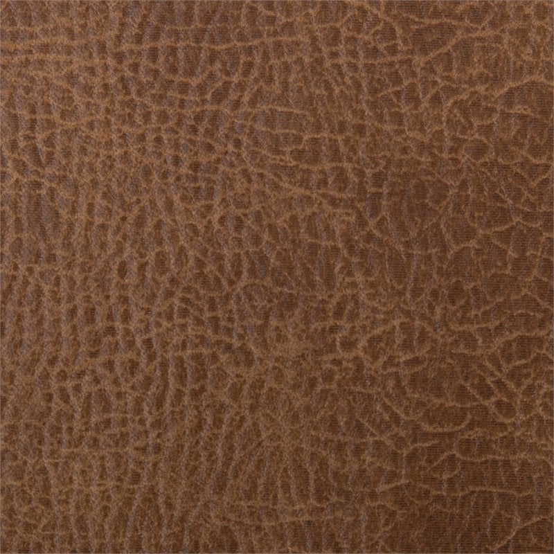 Pemberly Row Modern Faux Leather Large Bench with Button Tufting in Brown
