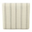 Pemberly Row Modern Metal and Fabric Stripe X-base Ottoman in Black and White
