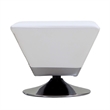 Pemberly Row Contemporary Faux Leather Swivel Ottoman in White