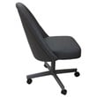 Pemberly Row Swivel Metal Dining Caster Chair - Gray Vinyl - Gray