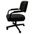 Pemberly Row Swivel Tilt Kitchen Caster Chair with Wheels - Black Vinyl - Black