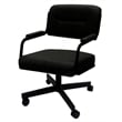 Pemberly Row Swivel Tilt Kitchen Caster Chair with Wheels - Black Vinyl - Black