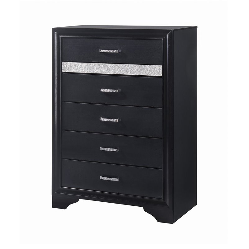 Pemberly Row 5-piece Eastern King Platform Storage Wood Bedroom Set Black