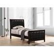Pemberly Row Upholstered Faux Leather Twin Panel Bed in Black