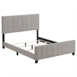 Pemberly Row Modern Upholstered Fabric Queen Panel Bed in Beige