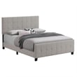 Pemberly Row Modern Upholstered Fabric Queen Panel Bed in Beige