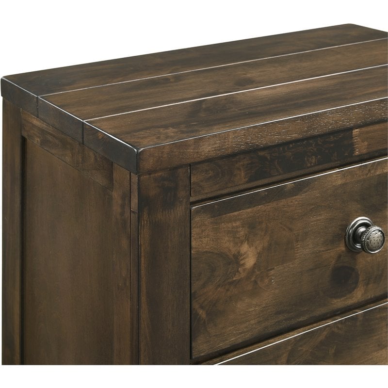 Pemberly Row Modern Solid Wood Bedroom Nightstand in Rustic Gray