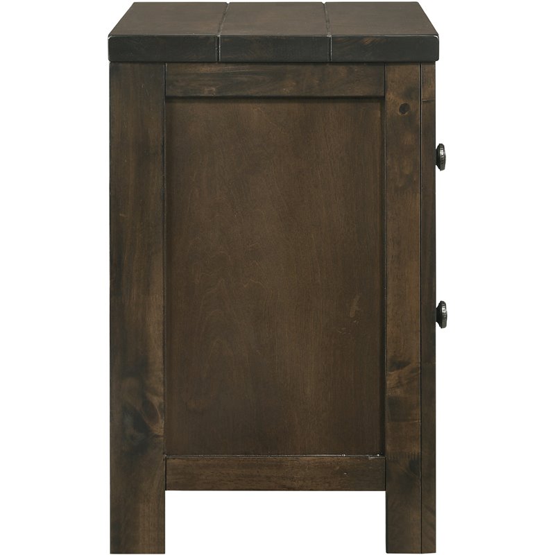 Pemberly Row Modern Solid Wood Bedroom Nightstand in Rustic Gray