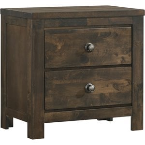 Pemberly Row Modern Solid Wood Bedroom Nightstand in Rustic Gray