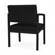 Pemberly Row Reception Waiting Oversize Guest Chair/Black Steel/Black