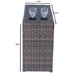 Pemberly Row Modern Wicker Rattan Side Table in Espresso Finish