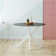 Pemberly Row Modern / Contemporary Dining Table in Black and White