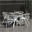 Pemberly Row Modern / Contemporary Dining Table in Black and White