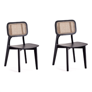 Pemberly Row Modern 16.5&quot Wood Dining Chair in Black (Set of 2)
