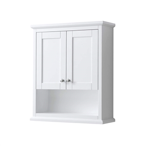 Pemberly Row 25&quot Wall-Mounted Wood Bathroom Storage Cabinet in White
