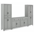 Pemberly Row 3PC Entertainment Center/Sideboard with Pantries in Gray