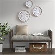 Pemberly Row 3-Piece Modern FirWood Medallion Trio Wall Decor Set in White