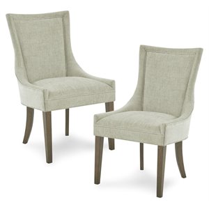 Pemberly Row 20.5&quot Solid Wood Ultra Dining Chairs in Gray (Set of 2)