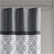 Pemberly Row Polyester Microfiber Embroidery Shower Curtain in Black/Gray