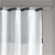 Pemberly Row Polyester Microfiber Embroidery Shower Curtain in Black/Gray