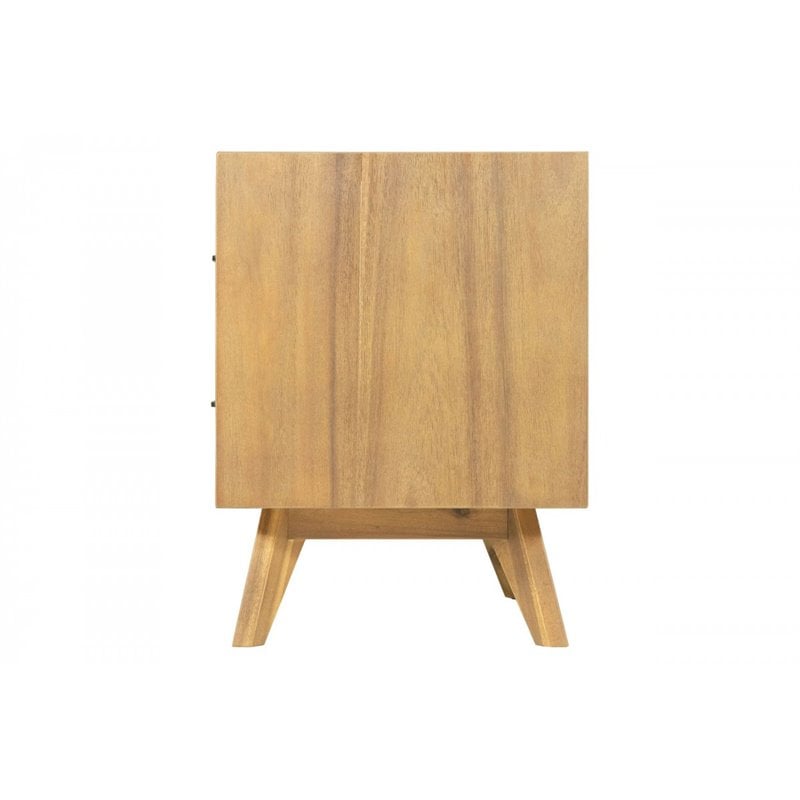 Pemberly Row Contemporary Acacia Veneer Wood Nightstand in Natural Walnut
