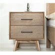 Pemberly Row Contemporary Acacia Veneer Wood Nightstand in Natural Walnut