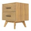 Pemberly Row Contemporary Acacia Veneer Wood Nightstand in Natural Walnut