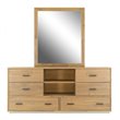 Pemberly Row Wood Bedroom Dresser in Light Walnut/Matte Black