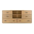 Pemberly Row Wood Bedroom Dresser in Light Walnut/Matte Black