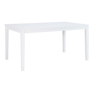 Pemberly Row Wood Rectangle Dining Table with Glossy Lacquer Coating in White