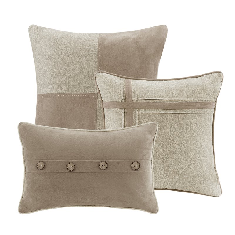 Pemberly Row 7-Piece Polyester Microsuede Printed Comforter Set in Tan